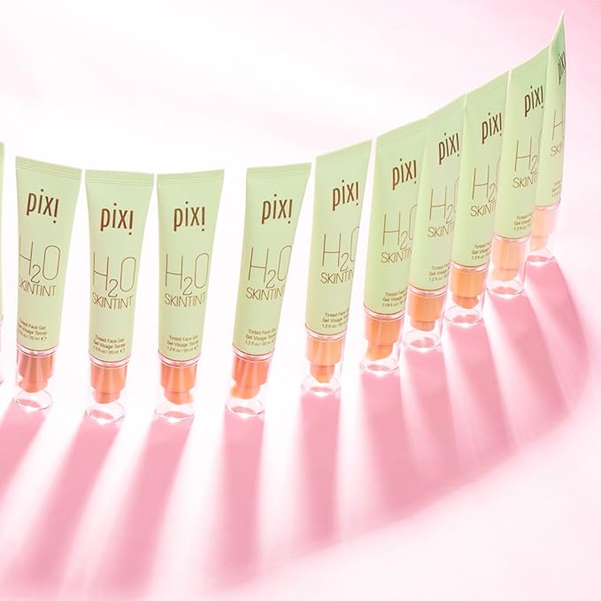 Pixi H2O SkinTint | Tinted Gel Moisturizer | Lightweight, Hydrating & Water-Resistant | Evens Tone & Reduces Redness | Mahogany | 1.2 fl oz/35 ml