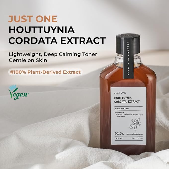 BOM Cosmetics Just One Houttuynia Cordata Extract 5.07 Fl. Oz, Facial Toner with 100% Herbal Extract, Hydrating & Soothing Toner for Face & Scalp, Vegan, Korean Skincare