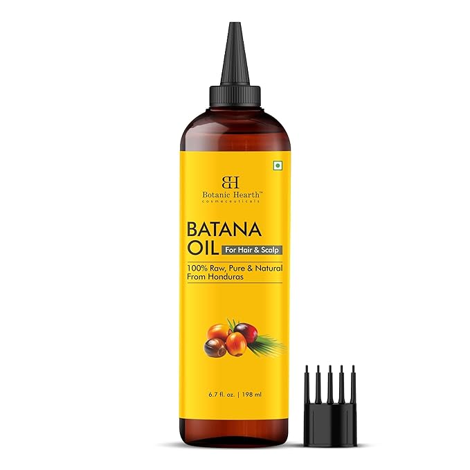Botanic Hearth Batana Oil for Hair Growth & Hair Treatment Oils 6.7 Fl Oz | Dr Sebi Inspired, 100% Raw & Pure Batana Oil | Scalp & Hair Treatment for Thickness & Strength | All Hair Types