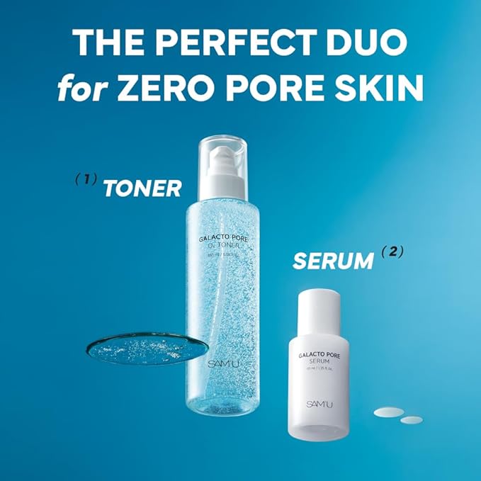 SAM'U Galacto Pore O2 Toner, Hydrating & Pore Care Toner, Oxygen Bubble & Galactomyces, Exfoliating for Sebum Control & Suitable for All Skin Types, Korean Toners, 6.08 Fl. Oz