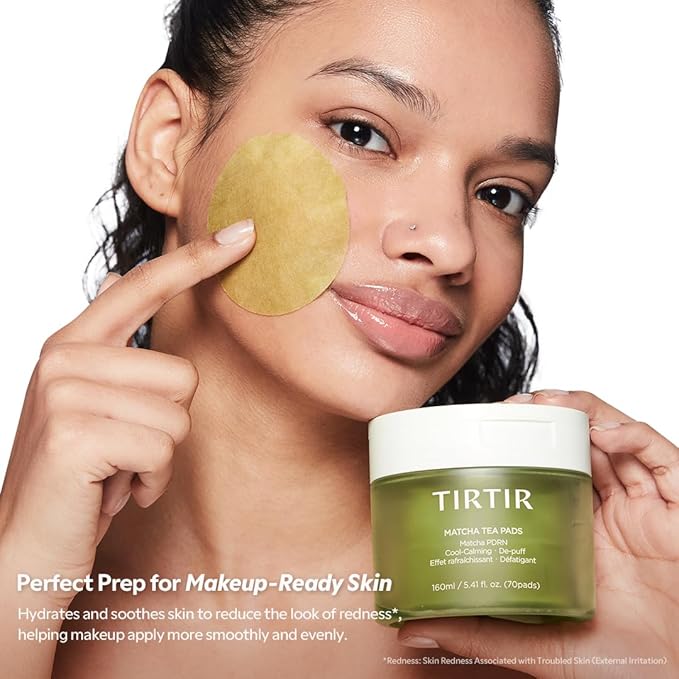 TIRTIR Matcha PDRN Toner Pad | Double-Sided Pad for Refine and Hydration, 10,000ppm Vegan PDRN & 2% Niacinamide, Instant Redness Relief, Daily Calm Soothing Exfoliator, 70 Pads (Pack of 1)