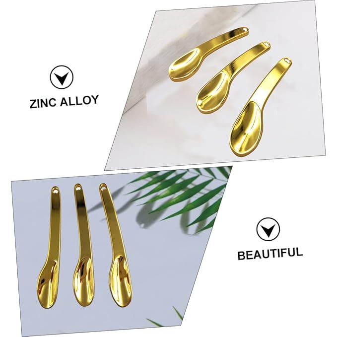 HEALLILY 5pcs Makeup Supply Zinc Alloy Face Cream Eye Cream Spoon for Skincare Golden Facial Mask Scoop Travel-friendly Design