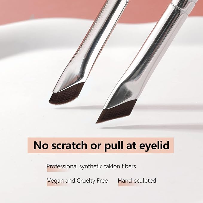Eyeliner Brow Brush Angled Thin Gel Liner Makeup Brush Fine Point Eyebrow Brushes Flat Brow Tint Brush Kit Applicator Tool