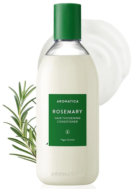 AROMATICA Rosemary Hair Thickening Conditioner, Vegan Hair Conditioner for Damaged Hair and Dry Hair - Moisturizing Conditioner, Silicone-Free (13.53oz/400ml)