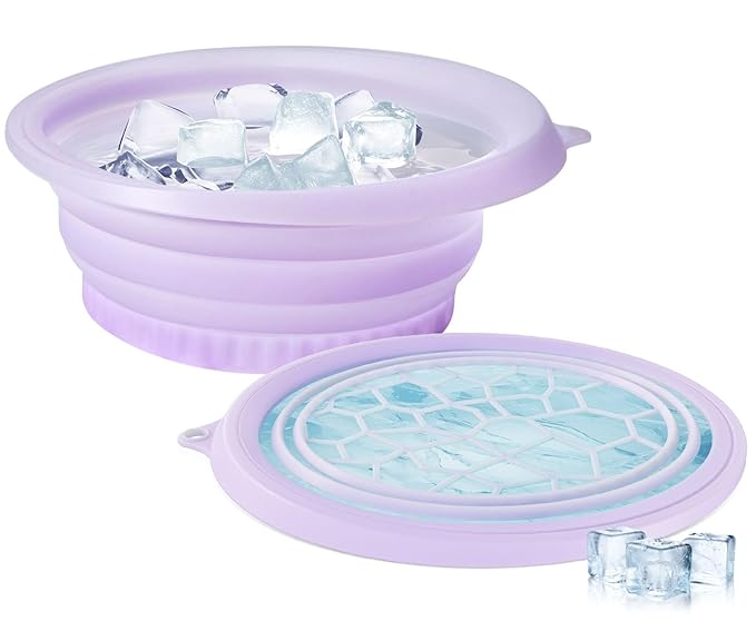 Face Ice Bath Bowl with Built-in Ice Tray, Collapsible Silicone Face Ice Plunge Bowl, Cold Therapy for Skin Tightening, Puffiness Reduction & Acne Relief - Ideal for Home & Travel