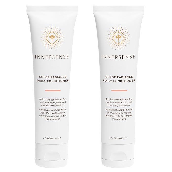 INNERSENSE Organic Beauty - Natural Color Radiance Daily Conditioner | Hydrating, Color Care, For All Hair Types | Non-Toxic, Cruelty-Free, Clean Haircare (2 Pack - 2 fl oz | 59.1 mL each)