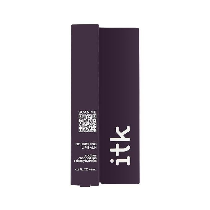 ITK Nourishing Lip Balm - Hydrate Dry, Chapped Lips with Shea Butter + Coconut Oil + Vitamin E - Moisturizes + Soothes Chapped Lips - Glossy, Fragrance Free, Clear, 0.2 Oz