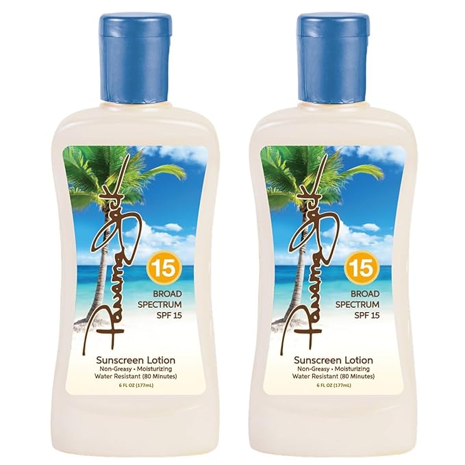 Panama Jack Sunscreen Suntan Lotion - SPF 15, Broad Spectrum UVA/UVB Protection, PABA, Paraben, Gluten & Cruelty Free, 6 FL OZ (Pack of 2)