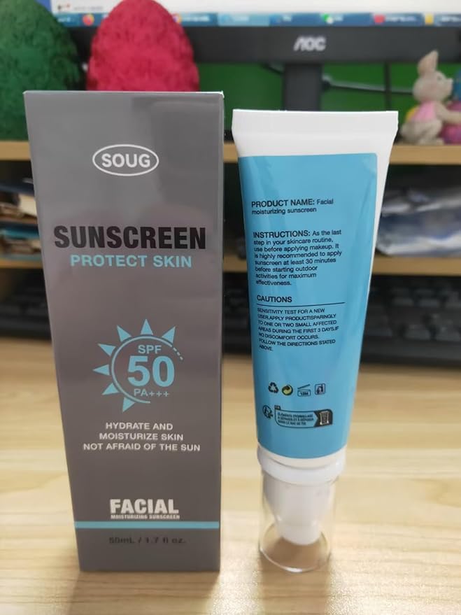 Clear Sunscreen For Face SPF50,Portable Universal Protector Solar,Travel Size Moisturizing Sunscreen for Sun Protection & Skin Care,Lightweight,Refreshing and Does Not Harm The Skin (Clear*2)