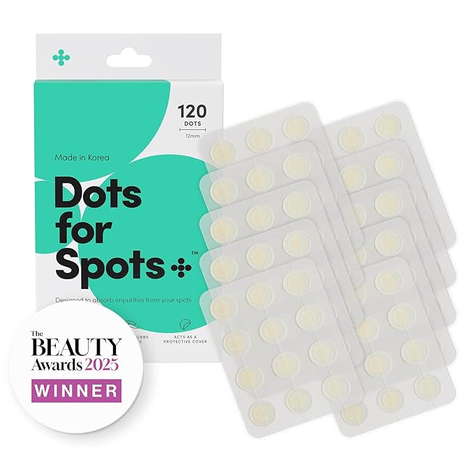 Dots for Spots Pimple Patches For Face - Fast Acting, Translucent Hydrocolloid Zit Patches that Unclog Pores - Korean Skincare - Vegan, Cruelty Free - (120 count)
