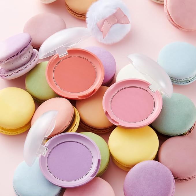 ETUDE Lovely Cookie Blusher - Lavender Lemon Macaron 4g | Glowing & Natural Powder Blush with Long-Lasting Sebum Control | Easy Application | Korean Makeup, Kbeauty, Perfect for Gift