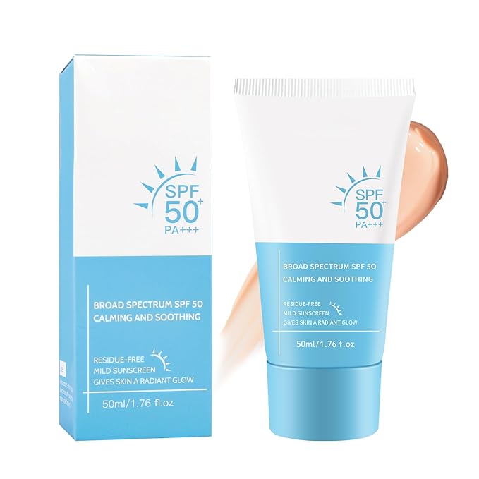 Tinted Sunscreen for Face - Protector Solar Para La Cara 50ml, Broad Spectrum SPF50+, Natural Light Coverage, Lightweight Non-Greasy, No White Cast, Daily Wear with Moisturizer 1.76 Fl.oz/1PC