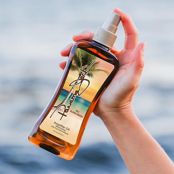 Panama Jack Amplifier Suntan Oil - Contains No Sunscreen Protection (0 SPF), Light Formula with Exotic Oils, Fruit and Nut Extracts, Tropical Fragrance, 8 FL OZ (Pack of 6)