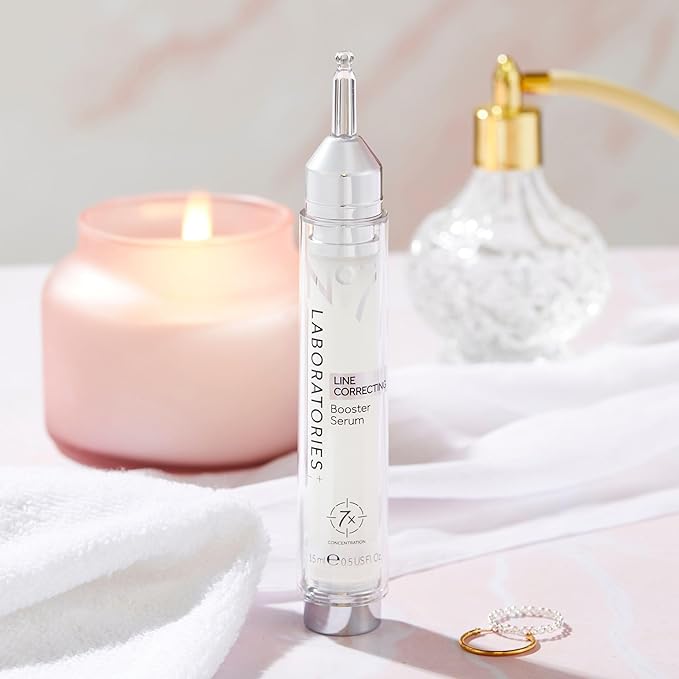No7 Laboratories Line Correcting Booster Serum - Potent Collagen Peptide Serum for Fine Lines and Wrinkles - Moisturizing Formula for All Aging Skin Types (25 ml)