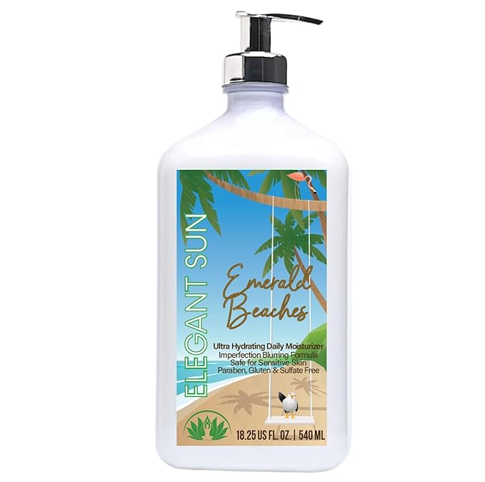 Emerald Beaches Daily Moisturizer Tan Extender, After Sun Lotion Tanning Bed Lotion, Aloe Vera base, Hypoallergenic, Sensitive Skin Lotion for Men or Women, Unisex Fresh Scent