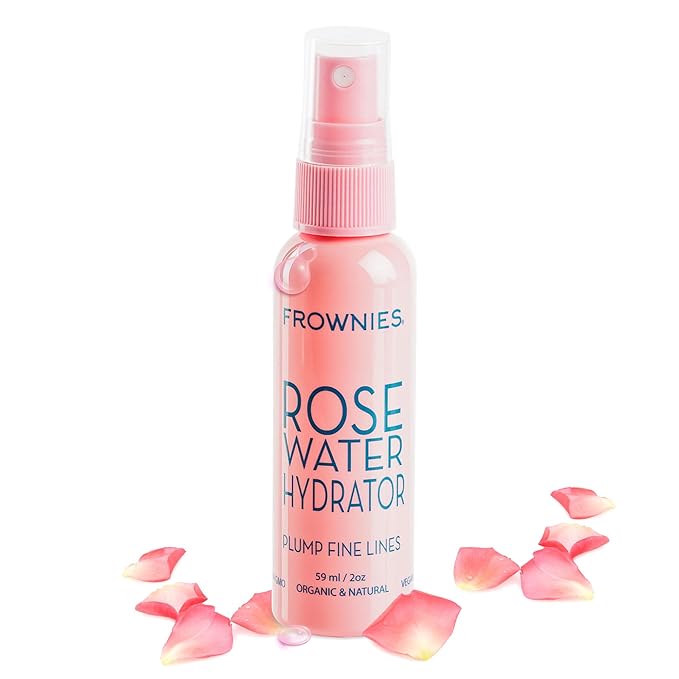 Frownies Rose Water Hydrator Spray - Hydrating Face Mist - Oil Control Toner For Face - Suitable for All Ages And Skin Types, 2oz