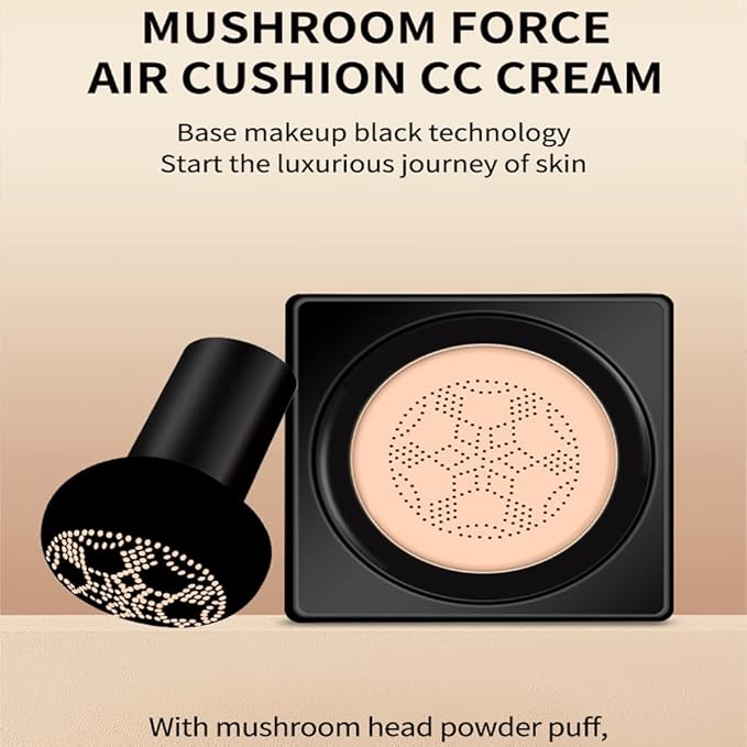 O'CHEAL Mushroom Head Air Cushion BB Cream Foundation Cream for Face Makeup Concealer Cushion for Face Comestics Make Up Cushion Compact Ivory