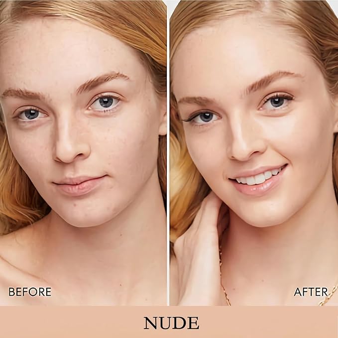 Air Cushion CC Cream Foundation Makeup, BB Cream Makeup, Color Correcting CC Cream, Tattoo Cover Up Makeup, Natural Full Coverage Foundation, Moisturizing Concealer Brighten,Even Skin Tone (Nude)