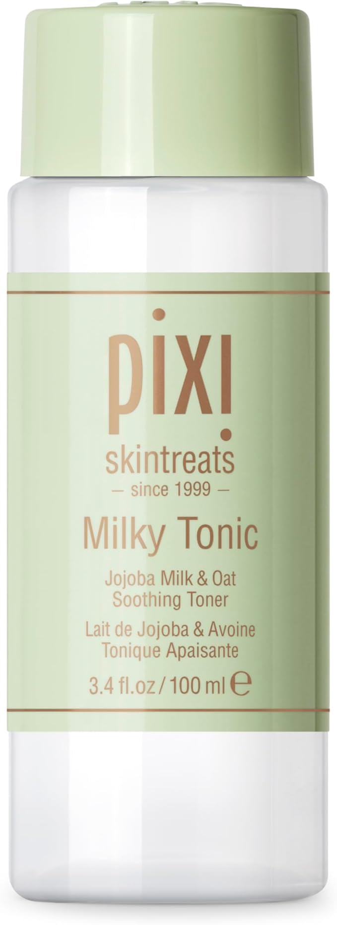 Pixi Milky Tonic, Calming & Hydrating Pads Containing Jojoba Milk, Infused with Oat Extract to Soothe, Alcohol-Free Daily Nourishing Toner, 3.4 fl oz/ 100 mL