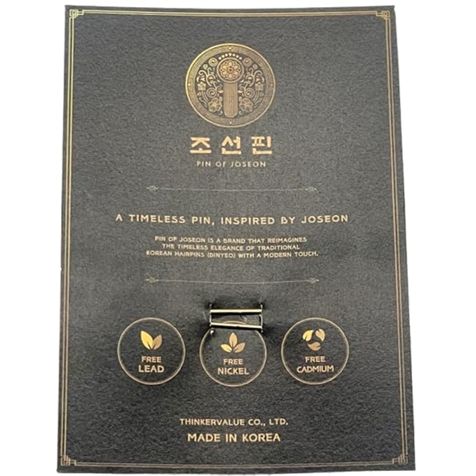 ThinkerValue Pin of Joseon - Korean Traditional Style Hairpin Accessory, Hair Clips, Alloy Base with Gold Plating, Ideal for Gifts or Souvenirs (Gold Moon)