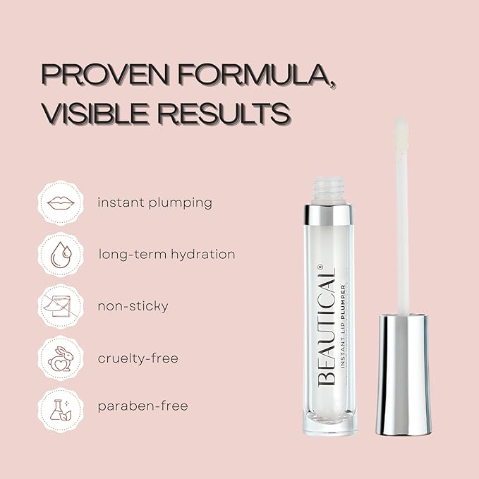 Instant Lip Plumper, Hydrating Lip Serum with Hyaluronic Acid, Guarana & Horse Chestnut Extract, Non-Sticky Moisturizing Lip Plumping Gloss, Anti-Aging Lip Care, 5ml