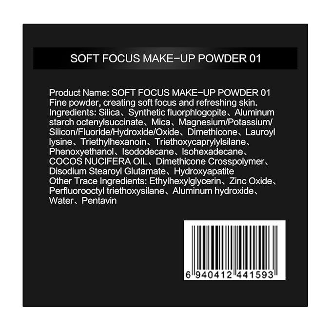 CARSLAN 1.0 Soft Focus Loose Setting Powder, Waterproof, Matte, Oil Control, Shine Free, Talc-Free Face Powder Makeup, 24H Longwear Finishing Powder, 01 Blue Purple