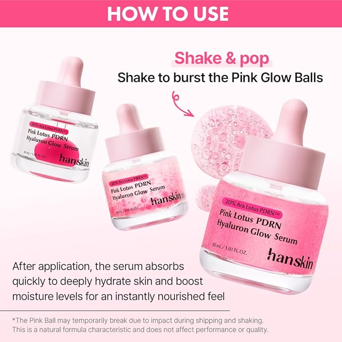Hanskin PDRN Glow Prep Duo – Hyaluron Essence Toner & Pink Lotus Vegan PDRN Serum | 2-Step Hydration, Plumping & Radiance Boost Routine for Glass Skin | Korean Skincare Set