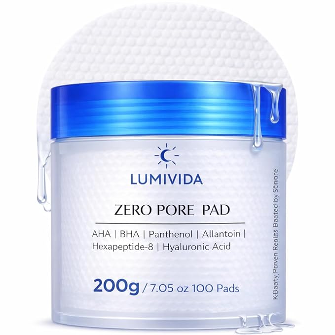 Zero Pore Pad Exfoliating Toner Pads with AHA, BHA, Panthenol, Allantoin, Hexapeptide-8, Hyaluronic Acid for Pore Control and Barrier Repair, 100 Pads, 7.05 oz