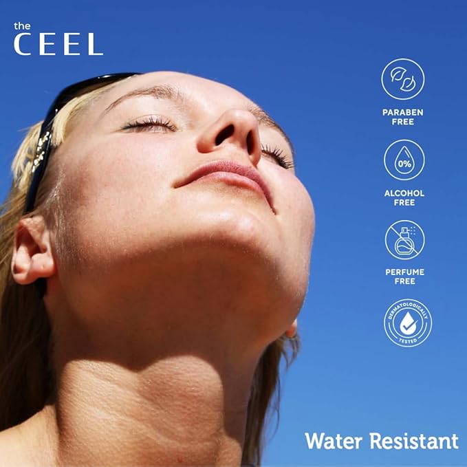 The Ceel Pink Tone Up Sunscreen for Face with SPF 50+ & Hyaluronic Acid - Brightening, Glowing & Moisturizing Facial Primer with Calamine & Vitamin B5 for All Skin Type - Paraben & Perfume Free - 50ml