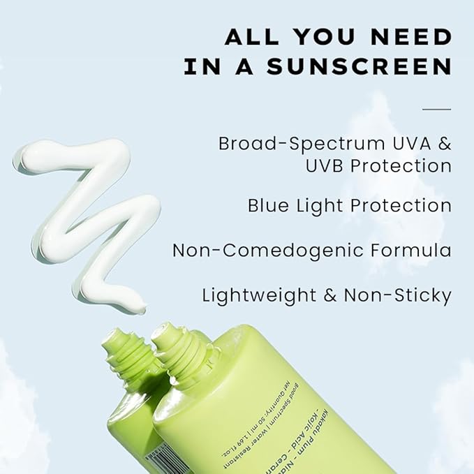 HY-phen SPF 50 PA++++ Mineral Sunscreen | Lightweight, No White Cast | UVA, UVB & Blue Light Protection | Hydrates, Antioxidant-rich with Niacinamide & Ceramides | For All Skin Types | 50ml