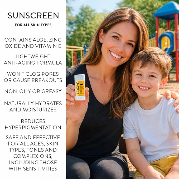 SPF 50+ Mineral Sunscreen Stick for Face & Body, Broad Spectrum UVA/UVB Protection, Water-Resistant Non-Comedogenic Sunblock, Vegan Zinc Oxide Formula with Moisturizing Oils, Travel-Friendly Solid SPF