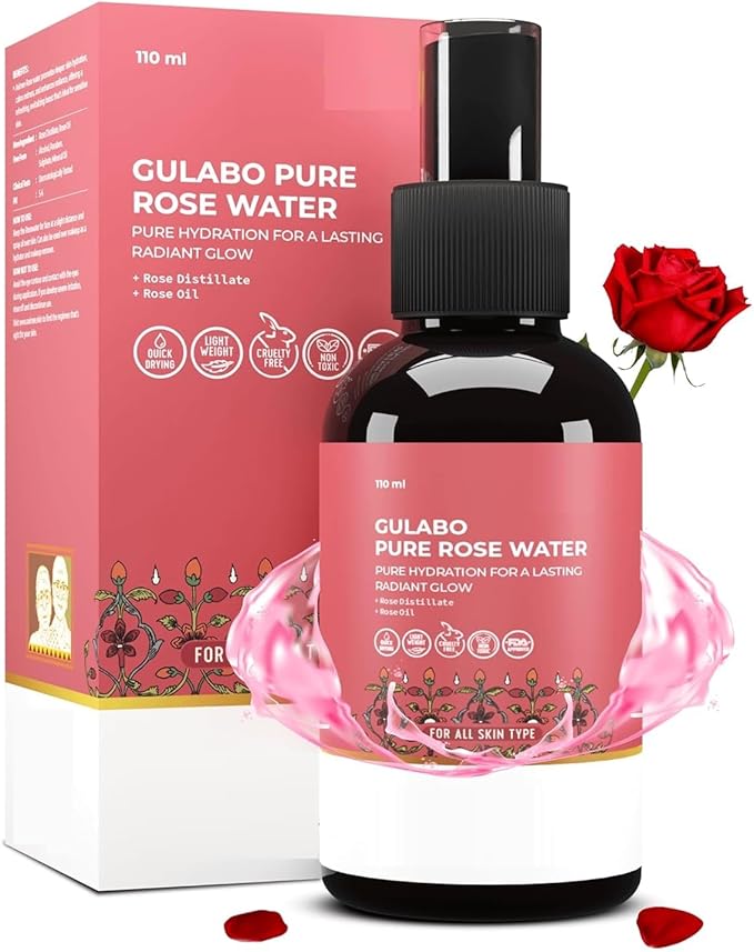Gulabo Premium Rose Water | Skin, Face and Hair Toner | for All Skin Types | 110 ml