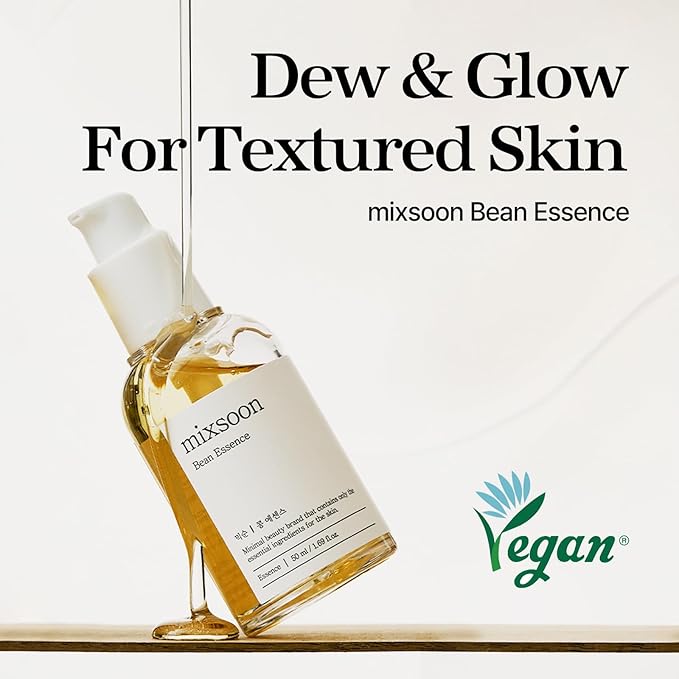 mixsoon Bean Essence-Exfoliating, Hydrating, Fermented Bean Extract, Gentle Formula for Smooth Skin 20ml / 0.68 fl.oz. Korean Glass Skin Care