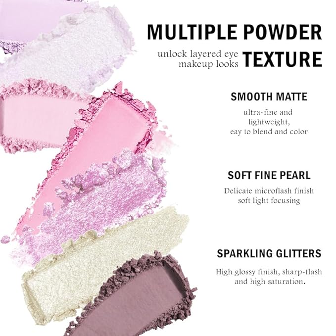 SUAKE Nude Pink Eyeshadow Palette, Matte & Shimmer, High Pigmented 12 Colors Brown Purple Eye Shadow Primers for Eye Makeup, Korean Powder Palet de sombras de ojos (05# Cotton Candy)