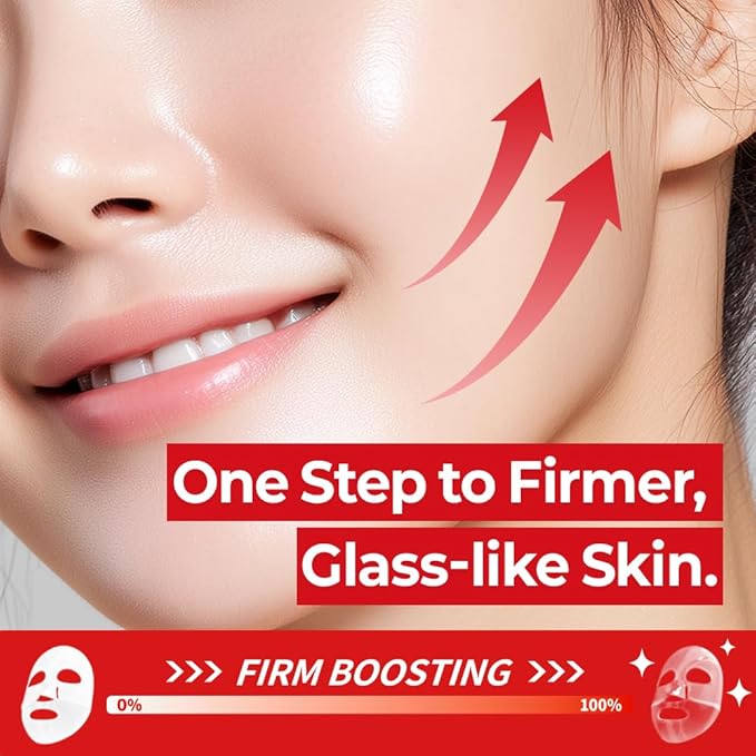 FARMSKIN Korean Ginseng + Peptide Firm Boosting Hydrogel Mask Set - Nourishing, Plumping & Hydrating Facial Masks for All Skin Types - Korean Skin Care for Fine Lines & Impurities (5EA, 1.19 oz)