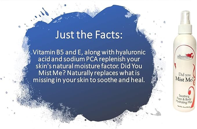 DID You Mist ME? Face and Body Spray 8 oz. Lightweight Facial Toner with Premium Hyaluronic Acid and Natural Lavender Water for Instant Hydration