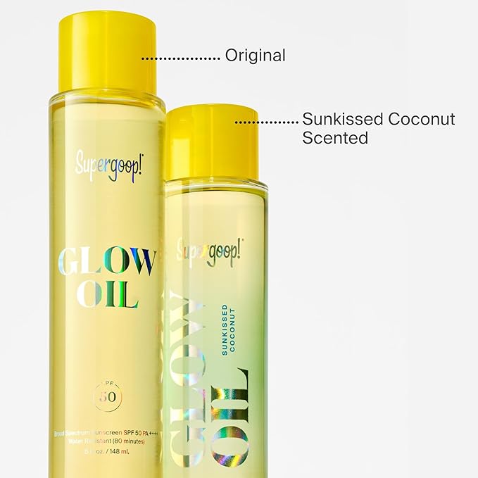 Supergoop! Glow Oil - 1 fl oz - SPF 50 PA++++ Vitamin E Body Oil + Broad Spectrum Sunscreen Protection - With Marigold, Meadowfoam & Grape Seed Extracts