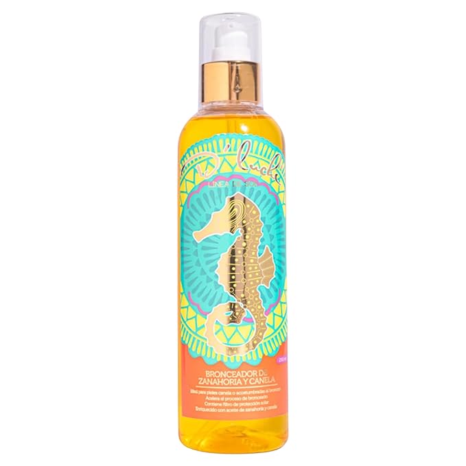 D'Luchi Carrot Tanning Oil with Cinnamon, Vitamin E & Collagen, High Natural Beta-Carotene Tanning Accelerator SPF 4 Suntan Oil, 8.45 Oz