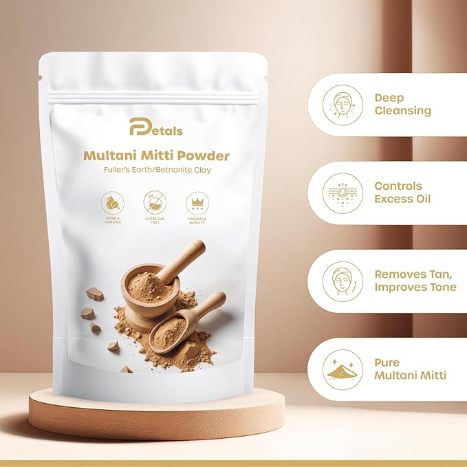 DPetals Rose Water & Multani Mitti Face Pack Combo – 100% Pure & Natural | Skin Brightening | Pore Tightening & Hydration | Clay Mask + Toner | For All Skin Types (100ml + 100g)