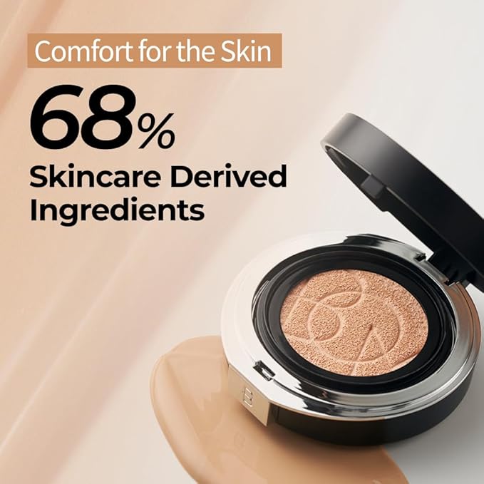 BOM COSMETICS Even Fit Cover Cushion 23N Beige 15g, Skin Tint Concealer Foundation for Full Coverage with Weightless Wear and a Buildable, Natural Skin-Fit Finish, Beauty, Korean Makeup Foundation