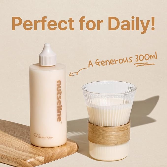 Korean Skin Care - Soy Nut Protein Hydrating Milk Toner 300ml with Amino Acids, Lightweight Moisturizing Face Toner, Milky Toner for Face Non Sticky Glow Finish, Daily Skin Toner for Women & Men