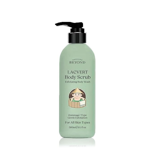 BEYOND Lacvert Body Scrub Peeling Gel (Green Tea, 10.1fl oz) - Body Wash & Shower Gel for Gentle Exfoliation & Home Spa. Korean Daily Skin Care. Gommage-Type for Smooth,