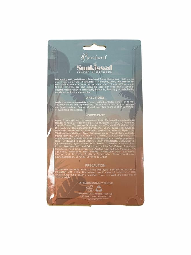 Barefaced Sunkissed Tinted LIGHT Sunscreen SPF 50 PA++++, 50g