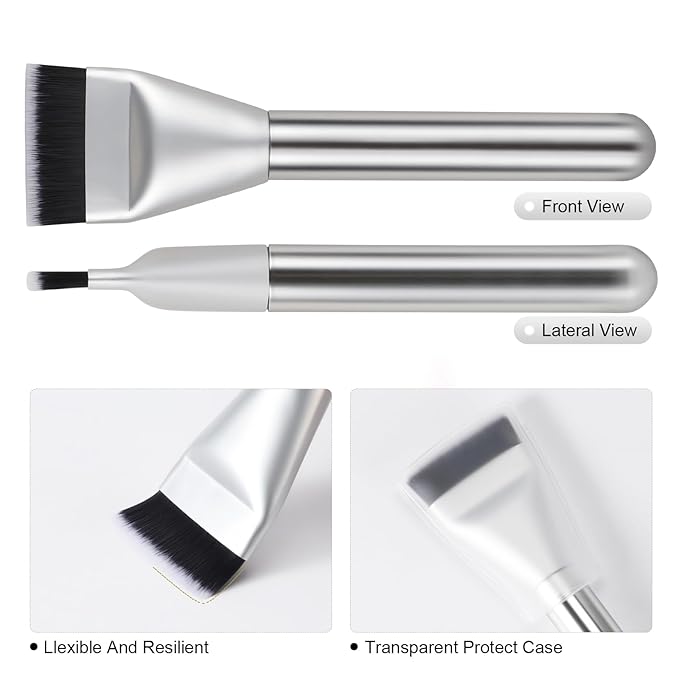 New Upgrade Flat Foundation Brush,Korean Makeup Brush Spatula Facial Brush for Liquid Foundation,Premium Face Makeup Brush for Blending Cream