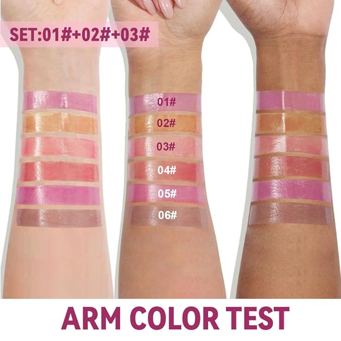 3Pcs Summer Lip Butter Lip Balm Glow Reviver Lip Gloss, Melting Lip Serum, Ultra-Hydrating Natural Vegan Lip Balm, Sheer-Tinted Shine & Hydration, Soothes & Softens Dry Lips (01+02+03)