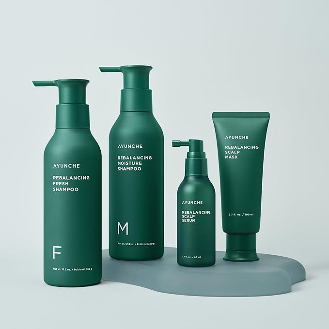 AYUNCHE Rebalancing Shampoo Moist 1.5 fl. oz. + Hair Mask 1 fl. oz. Mini Kit | For Dry Scalp | Soft & Moisturizing Cleansing Shampoo | Anti-Hair Loss & Thinning | Korean Salon Brand | Gift Set