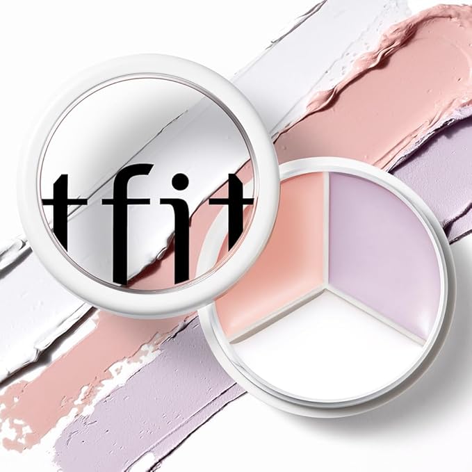 Multi-Use Pot Concealer - Triple Palette | High-Pigmented, Full Coverage & Crease-Proof | Korean Concealer for Dark Circles, Redness & Blemishes (B01 Corrector, 0.52 Oz)
