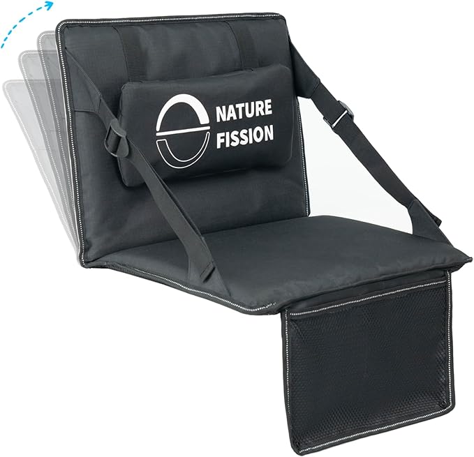 Stadium Seat with Back and Lumbar Support and Padded Cushion Foldable and Portable Perfect for Bleacher Chair in Sports Events and Camping Lawn Use