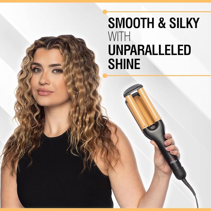 CHI Ceramic Triple Waver Iron, Curling Iron Creates Long-Lasting Frizz-Free, Waves & Curls for All Hair Types