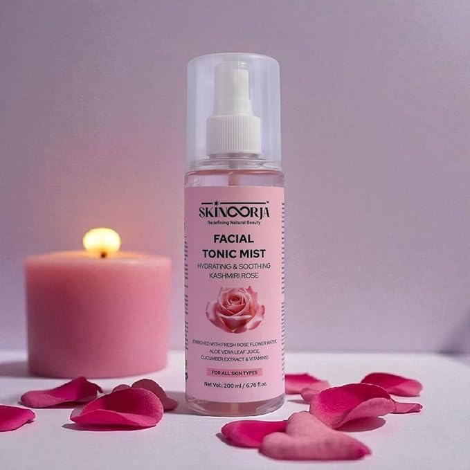 BEMT Hydrating Facial Tonic Mist with Kashmiri Rose, Aloe Vera & Cucumber | Alcohol-Free Refreshing Skin Mist for All Skin Types | 200 ml